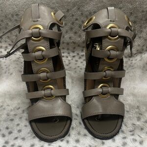 Salvatore Ferragamo  Shyla Taupe Gladiator Sandals